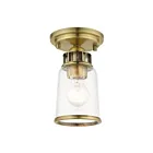 Livex Lighting Lawrenceville 45501-01 1-Lumière 60W Laiton antique Plafonnier Semi Encastré