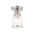 Livex Lighting Lawrenceville 45501-91 1-Lumière 60W Nickel brossé Plafonnier Semi Encastré