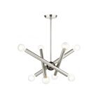 Livex Lighting 45584-91 Stafford 8-lumières 480W Nickel brossé avec accents chromés noirs Lustre