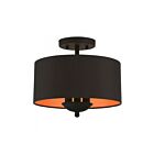Livex Lighting Sentosa 45611-04 3-Lumières 120W Noir Plafonnier Semi Encastré