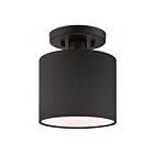 Livex Lighting Bainbridge 45661-04 1-Lumière 60W Noir Plafonnier Semi Encastré