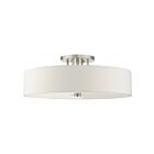 Livex Lighting Meridian 45798-91 6-Lumières 360W Nickel brossé Plafonnier Semi Encastré