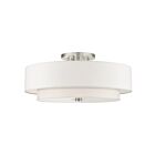 Livex Lighting Meridian 45799-91 6-Lumières 360W Nickel brossé Plafonnier Semi Encastré