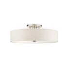 Livex Lighting Meridian 45848-91 6-Lumières 360W Nickel brossé Plafonnier Semi Encastré