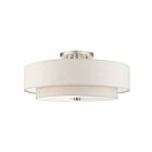 Livex Lighting Meridian 45849-91 6-Lumières 360W Nickel brossé Plafonnier Semi Encastré