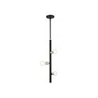 Livex Lighting 45863-04 Bannister 3-Lumières 180W Noir avec accents en nickel brossé Suspendu