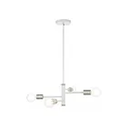 Livex Lighting 45864-03 Bannister 4-lumières 240W Blanc avec accents en nickel brossé Lustre