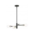 Livex Lighting 45864-12 Bannister 4-lumières 240W Noir avec accents en nickel brossé Lustre