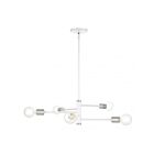 Livex Lighting 45865-04 Bannister 5-lumières 300W Blanc avec accents en nickel brossé Lustre