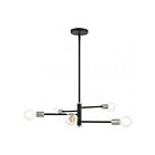 Livex Lighting 45865-07 Bannister 5-lumières 300W Noir avec accents en nickel brossé Lustre