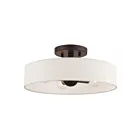 Livex Lighting Venlo 46037-07 4-Lumières 160W Bronze avec accents de laiton antique Plafonnier Semi Encastré