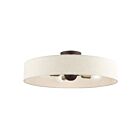 Livex Lighting Venlo 46038-07 4-Lumières 160W Bronze avec accents de laiton antique Plafonnier Semi Encastré