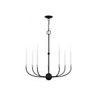 Livex Lighting 46067-04 Clairmont 7-lumières 420W Noir avec accents en nickel brossé Lustre