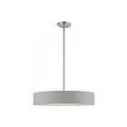 Livex Lighting 46144-91 Elmhurst 4-Lumières 160W Nickel brossé avec accents blancs brillants Suspendu