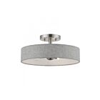 Livex Lighting Elmhurst 46147-91 4-Lumières 160W Nickel brossé avec des accents blancs brillants Plafonnier Semi Encastré
