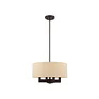 Livex Lighting 46164-07 Cresthaven 4-lumières 240W Bronze avec accents en laiton antique Lustre