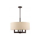 Livex Lighting 46166-07 Cresthaven 4-lumières 240W Bronze avec accents en laiton antique Lustre