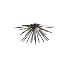 Livex Lighting Tribeca 46170-68 4-Lumières 160W Noir brillant avec des accents de laiton poli Plafonnier