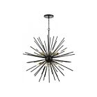 Livex Lighting 46213-04 Industro 13-lumières 780W Noir brillant avec accents en laiton poli Lustre