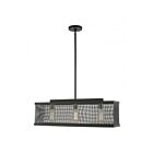 Livex Lighting 46213-91 Industro 3-lumières 180W Noir avec accents en nickel brossé Lustre