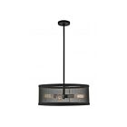 Livex Lighting 46214-91 Industro 4-lumières 240W Noir avec accents en nickel brossé Lustre