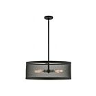 Livex Lighting 46215-91 Industro 5-lumières 300W Noir avec accents en nickel brossé Lustre