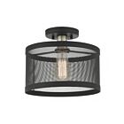 Livex Lighting Industro 46216-04 1-Lumière 60W Noir avec accents de nickel brossé Plafonnier Semi Encastré