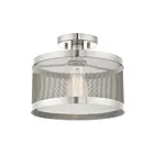 Livex Lighting Industro 46216-91 1-Lumière 60W Nickel brossé Plafonnier Semi Encastré