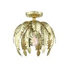 Livex Lighting Acanthus 46231-28 1-Lumière 60W Or d’hiver appliqué à la main Plafonnier Semi Encastré