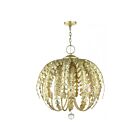 Livex Lighting 46235-60 Acanthus 5-lumières 300W Or d'hiver appliqué à la main Lustre