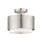 Livex Lighting Noria 46267-91 2-Lumières 80W Nickel brossé Plafonnier Semi Encastré