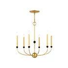 Livex Lighting 46316-35 Cortlandt 6-lumières 360W Laiton naturel avec accents de bronze Lustre