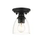Livex Lighting Montgomery 46331-04 1-Lumière 100W Noir Plafonnier Semi Encastré