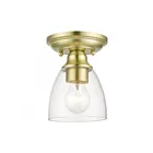 Livex Lighting Montgomery 46331-12 1-Lumière 100W Laiton satiné Plafonnier Semi Encastré