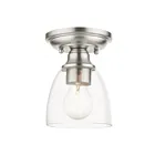 Livex Lighting Montgomery 46331-91 1-Lumière 100W Nickel brossé Plafonnier Semi Encastré