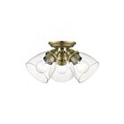 Livex Lighting Montgomery 46339-01 3-Lumières 300W Laiton antique Plafonnier Semi Encastré