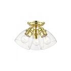 Livex Lighting Montgomery 46339-02 3-Lumières 300W Laiton poli Plafonnier Semi Encastré