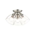 Livex Lighting Montgomery 46339-91 3-Lumières 300W Nickel brossé Plafonnier Semi Encastré