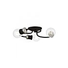 Livex Lighting Bromley 46383-04 3-Lumières 120W Noir avec accents de nickel brossé Plafonnier