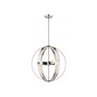 Livex Lighting 46416-04 Modesto 4-lumières 240W Nickel brossé avec accent noir Lustre