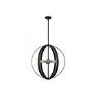 Livex Lighting 46416-07 Modesto 5-lumières 300W Noir avec accents en nickel brossé Lustre