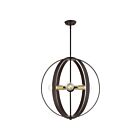 Livex Lighting 46416-91 Modesto 5-lumières 300W Bronze avec accents en laiton satiné Lustre