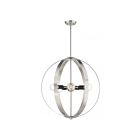 Livex Lighting 46418-04 Modesto 5-lumières 300W Nickel brossé avec accent noir Lustre
