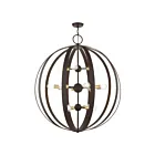 Livex Lighting 45864-04 Bannister 16-lumières 960W Bronze avec accents en laiton satiné Lustre