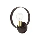 Livex Lighting Modesto 46421-07 60W 1-Lumière Bronze avec accents de laiton satiné Applique Murale