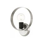 Livex Lighting Modesto 46421-91 60W 1-Lumière Nickel brossé avec accents noirs Applique Murale