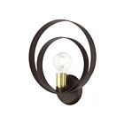 Livex Lighting Modesto 46422-07 60W 1-Lumière Bronze avec accents de laiton satiné Applique Murale
