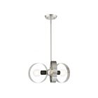Livex Lighting 46423-91 Modesto 3-lumières 180W Nickel brossé avec accent noir Lustre