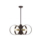 Livex Lighting 46425-07 Modesto 6-lumières Bronze avec accents en laiton satiné Lustre
