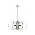 Livex Lighting 46425-91 Modesto 6-lumières Nickel brossé avec accent noir Lustre